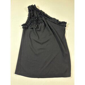 Robert Rodriguez One-Shoulder Black Ruffled Top Size 4 Elegant Design (S371)